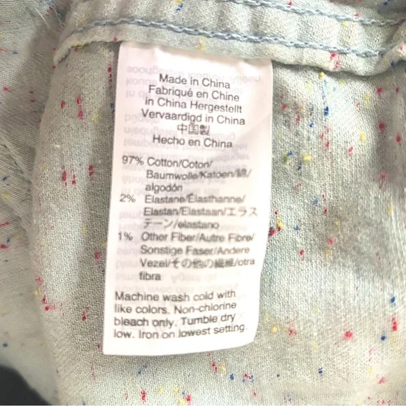 Madewell Slim Emmett Wide-Leg Crop Pants Speckle Light Blue Size 28 - Picture 14 of 14